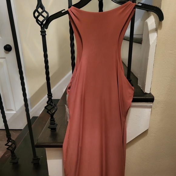 Rust colored midi length tank dress. NWT. Size Large - Picture 5 of 7